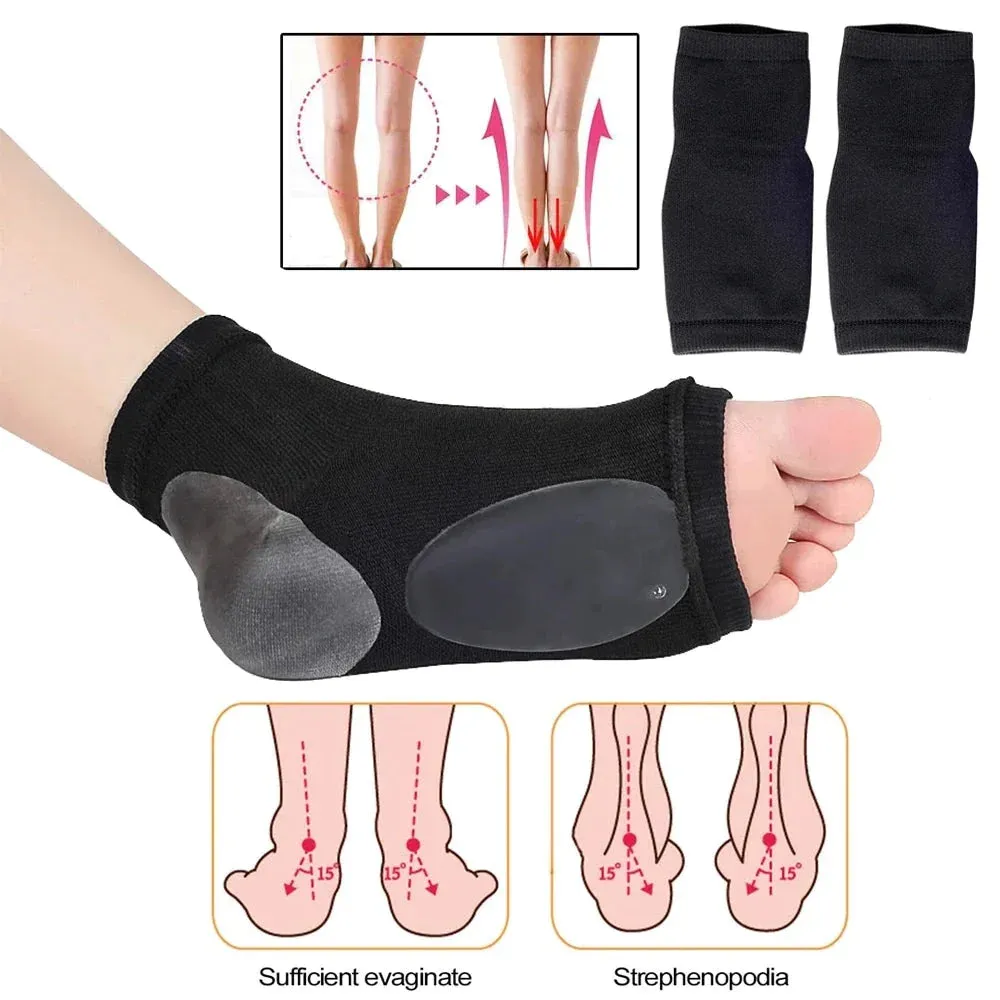 1 Pair Soft Elastic Arch Support Socks for Flat Foot Pain Relief