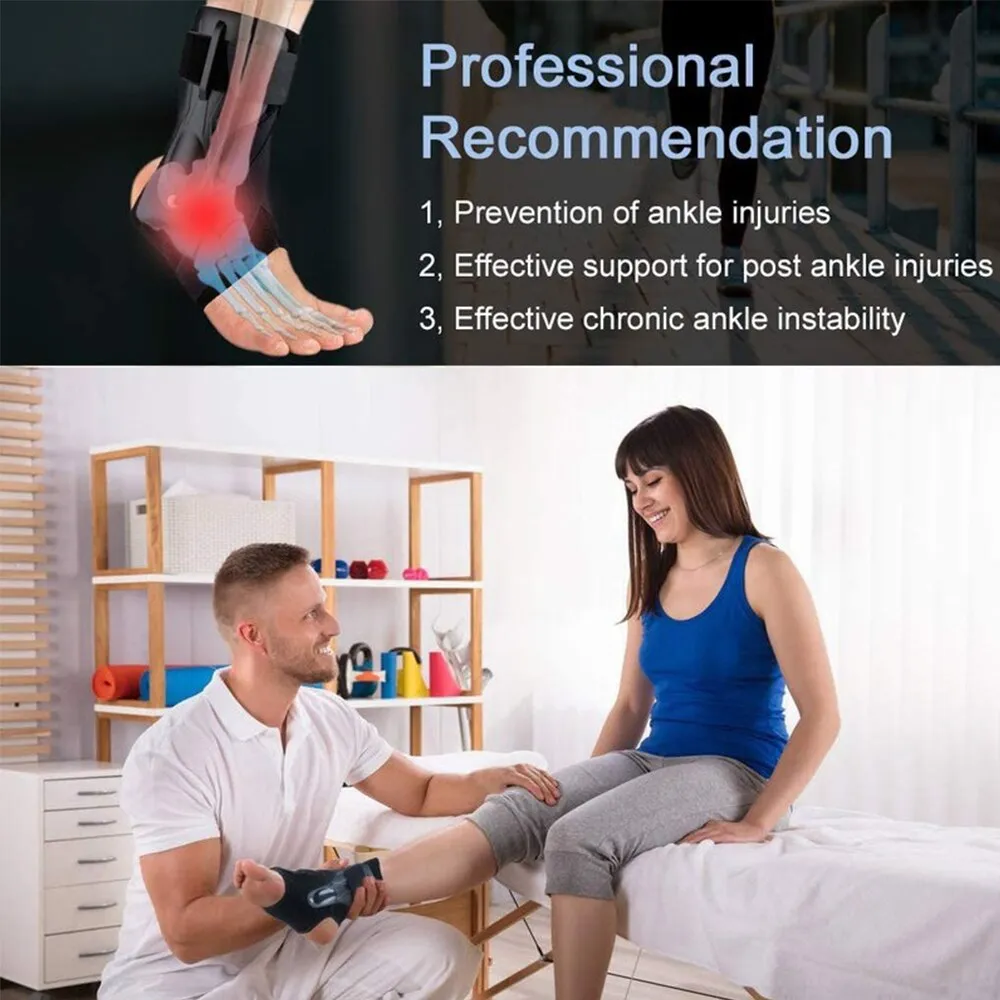 1 Piece Breathable Adjustable Ankle Brace for Cycling Running Soccer