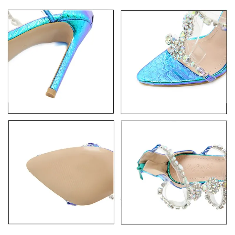 Big Size Women Sandals High Heels Sexy Women Pumps Shoe Women Summer Shoes For Women Footwear Party High-Heeled Crystal Sandals