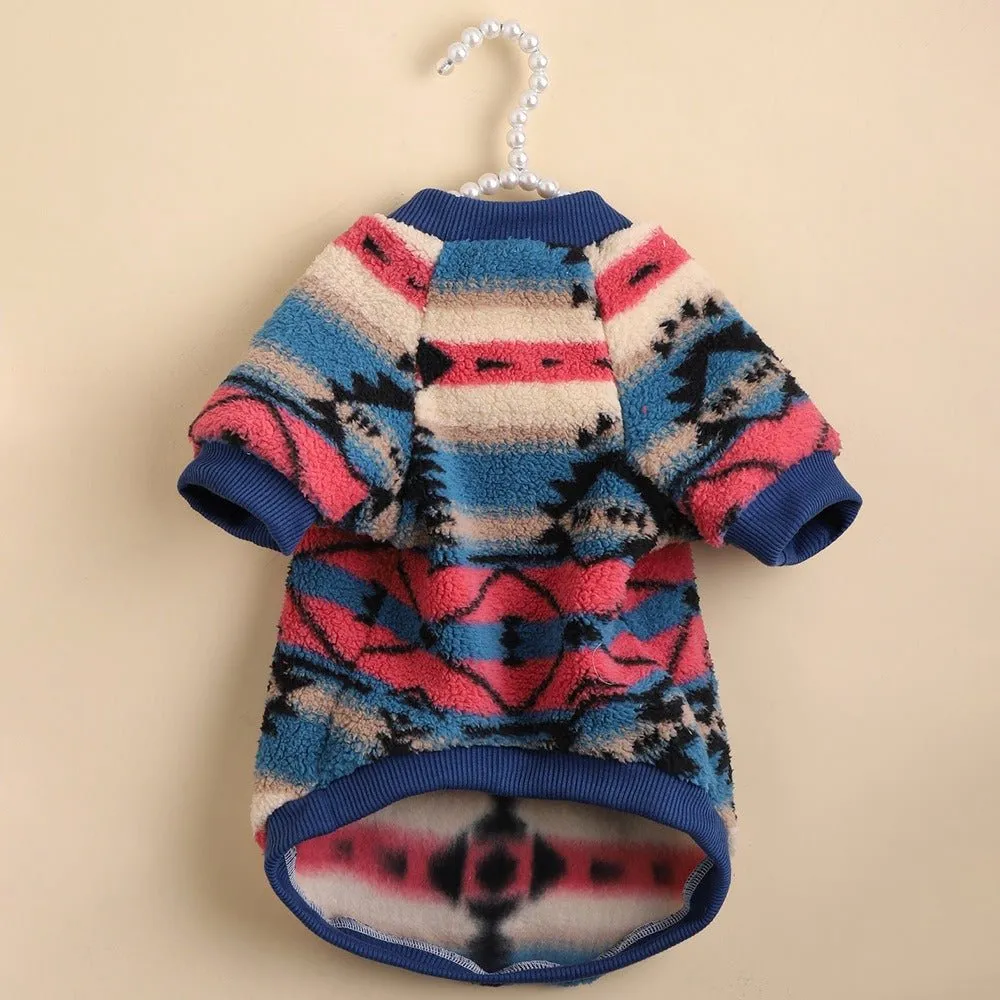 Dog Clothes Autumn And Winter - Cat Clothes -Cute Stripes -Plush Sweater