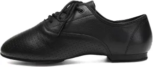 HIPPOSEUS Women's Leather Upper Jazz Oxford Dance Shoes with Split Sole