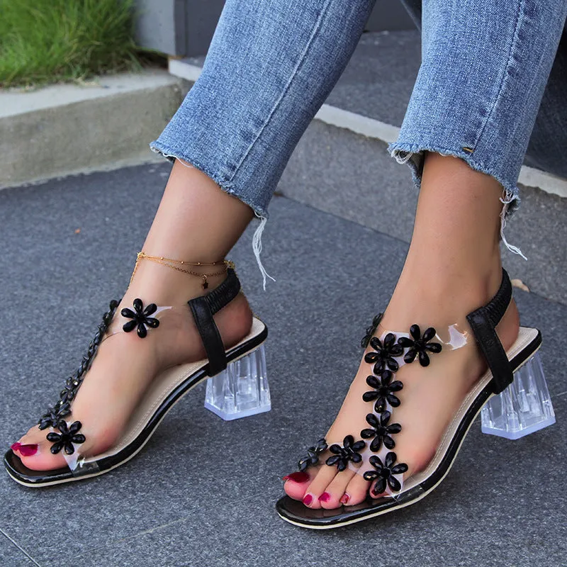 Hot Sale 50% OffFashion Elastic Women's Sandals with Rhinestones