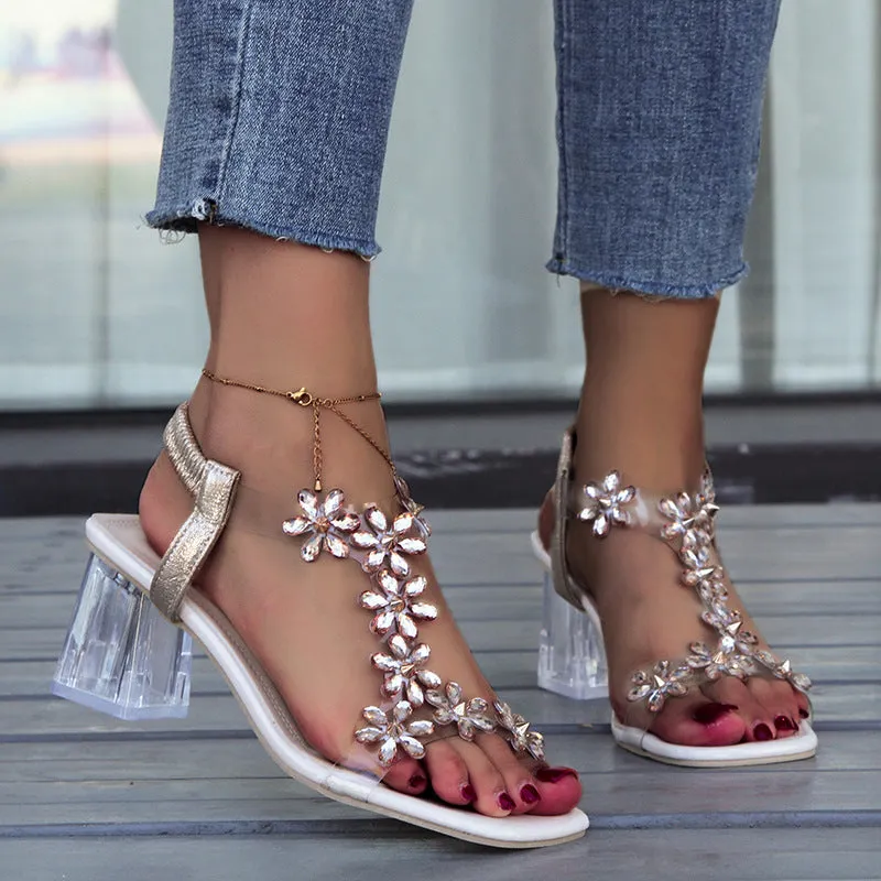 Hot Sale 50% OffFashion Elastic Women's Sandals with Rhinestones