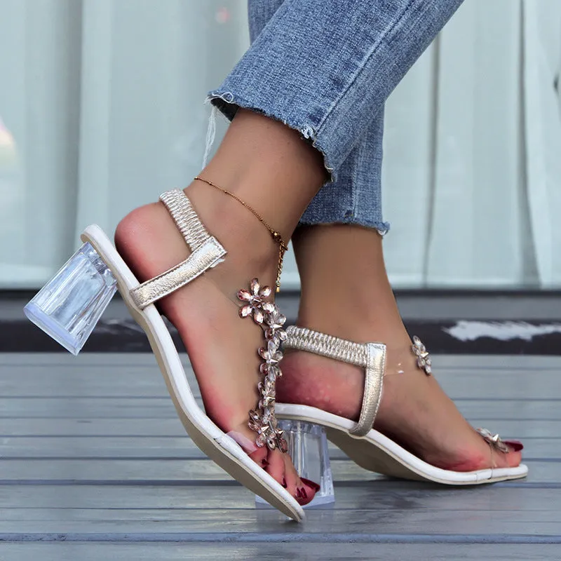 Hot Sale 50% OffFashion Elastic Women's Sandals with Rhinestones