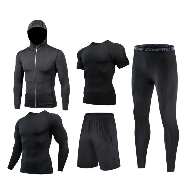 Sports Suit Men's Long-sleeved Trousers Gym Suit Running Training Sports Fitness Tight