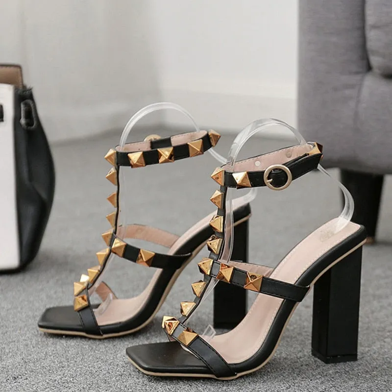 Women Sandals 2021 Fashion High Heels Rivet Women Pumps Shoe Women Summer Shoes For Women Footwear Shoes Sexy High-Heeled