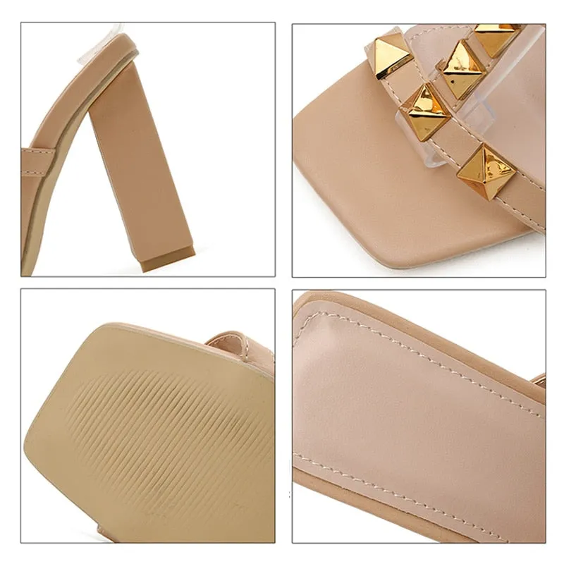 Women Sandals 2021 Fashion High Heels Rivet Women Pumps Shoe Women Summer Shoes For Women Footwear Shoes Sexy High-Heeled